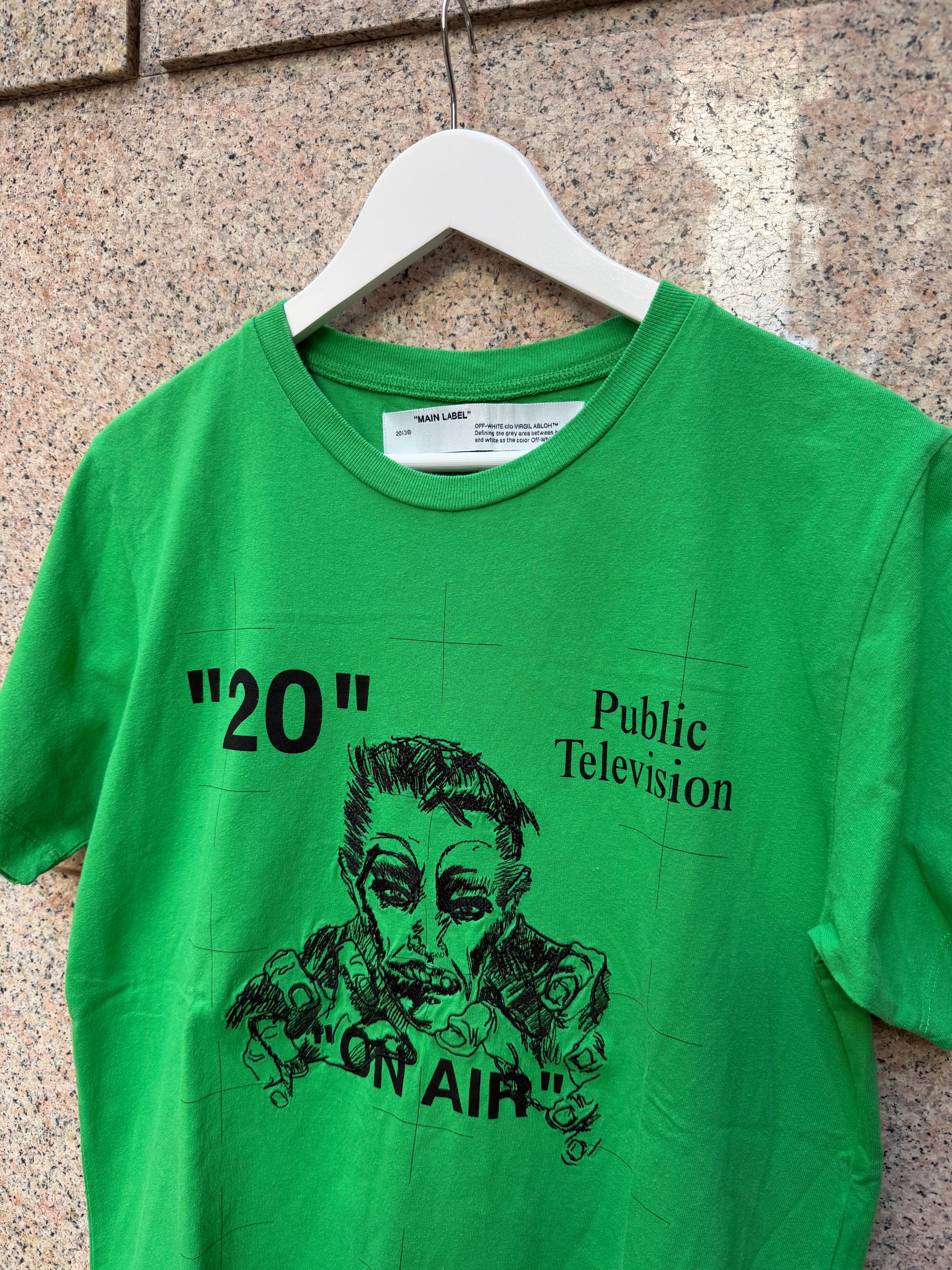 Off-White Public Television Green Tee - S (USED)