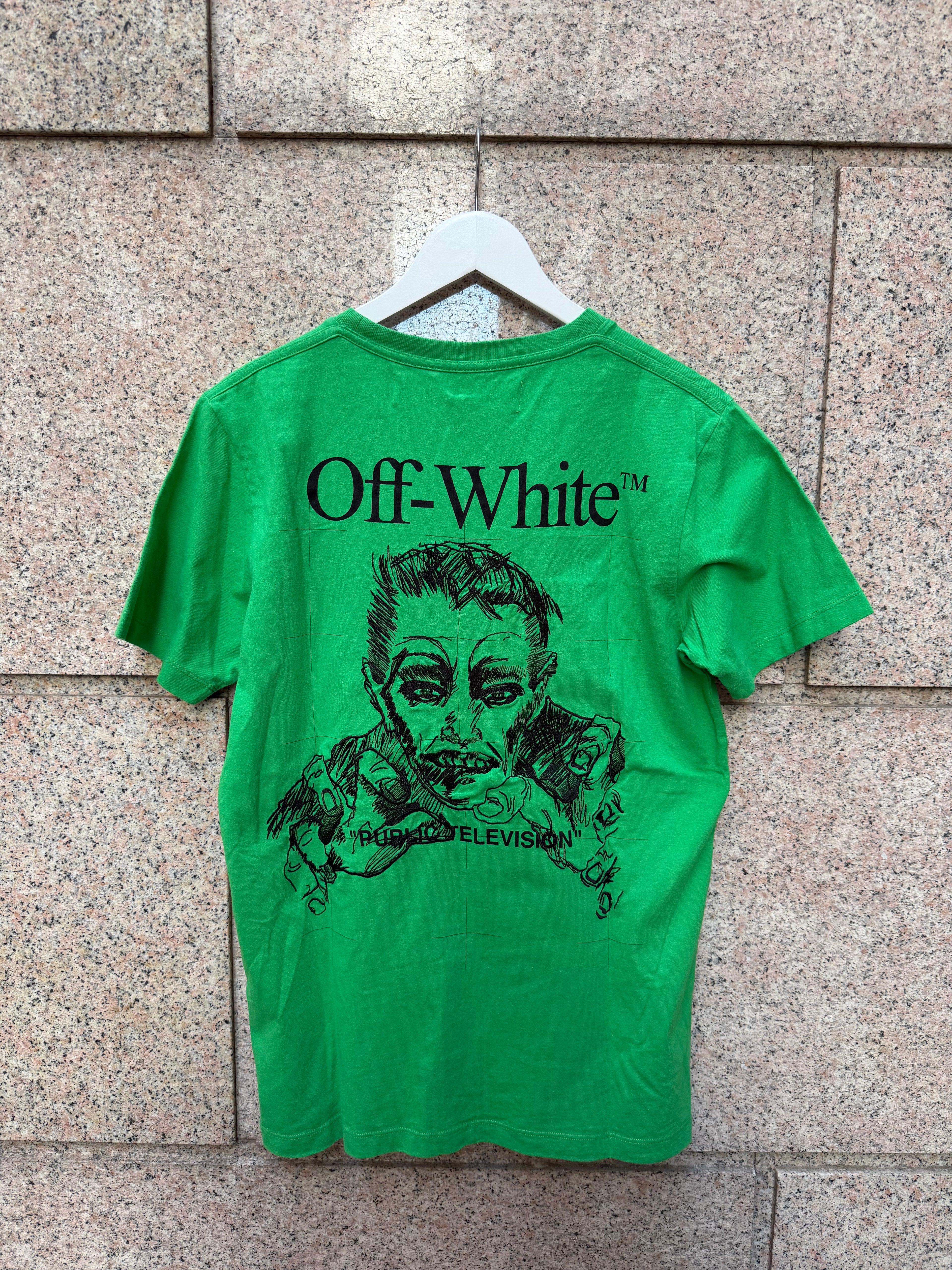 Off-White Public Television Green Tee - S (USED)