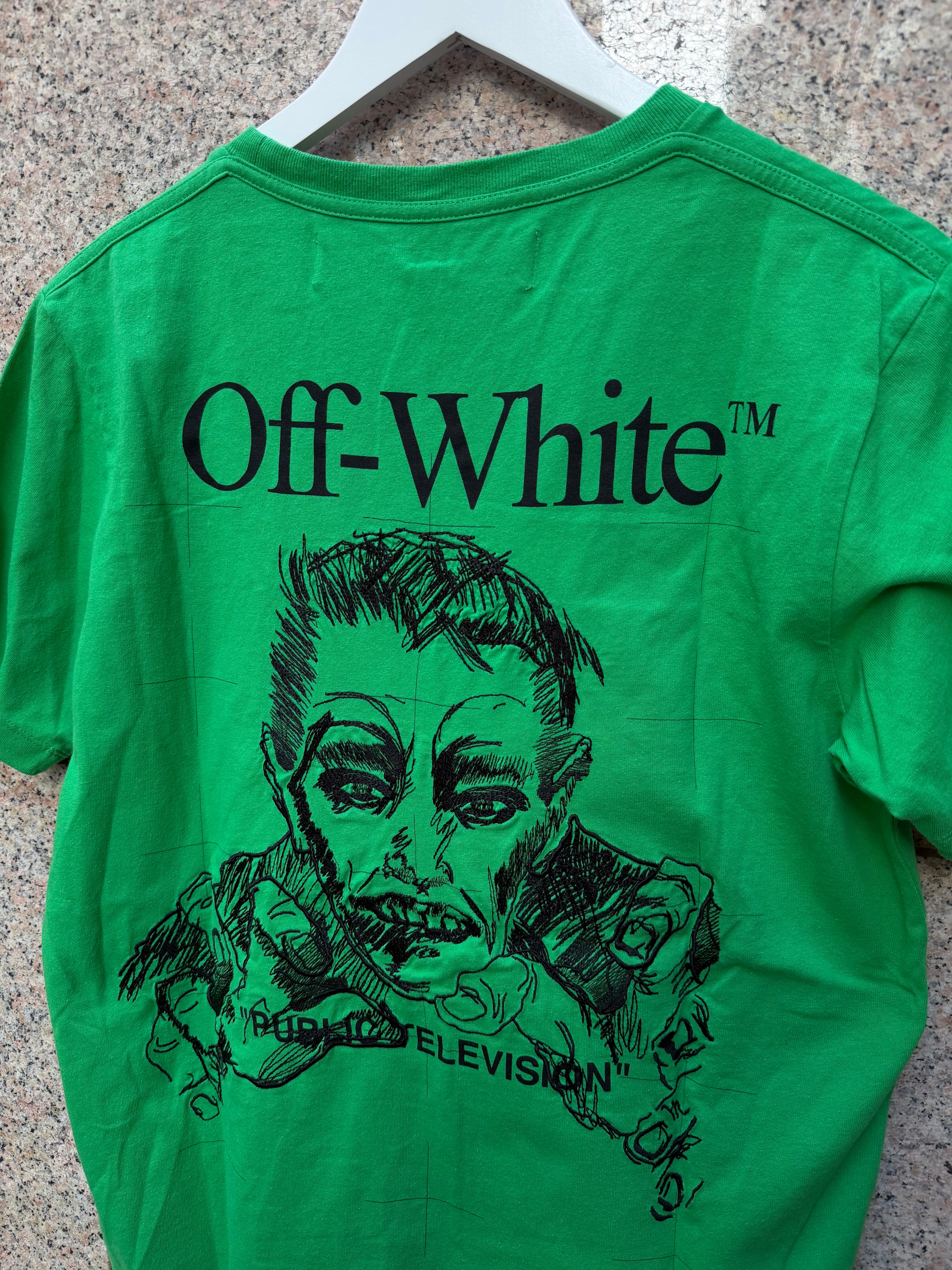 Off-White Public Television Green Tee - S (USED)