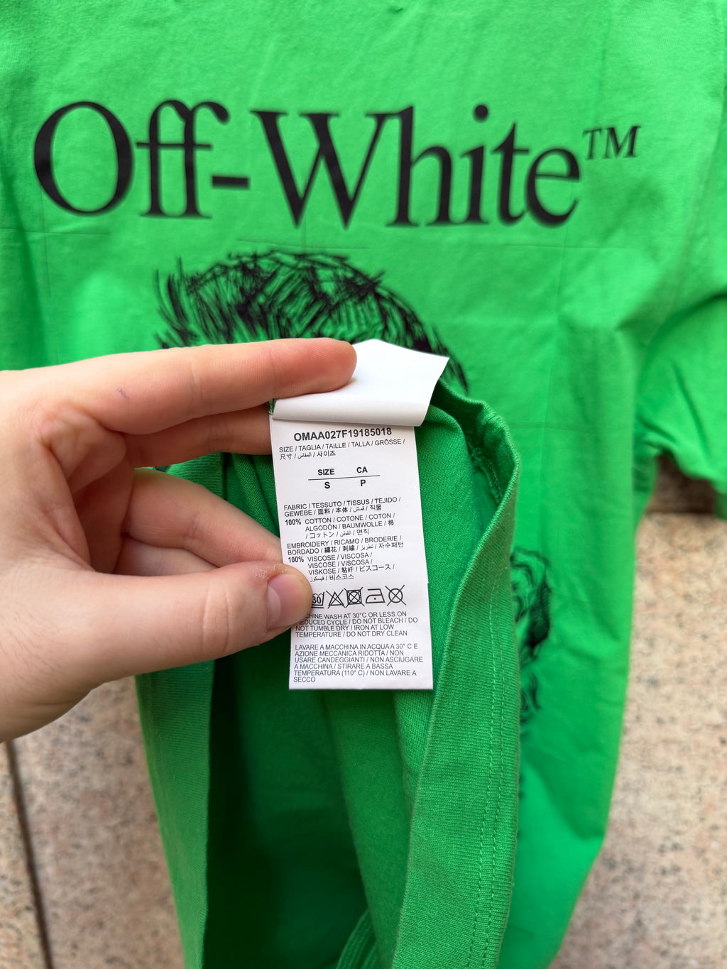 Off-White Public Television Green Tee - S (USED)