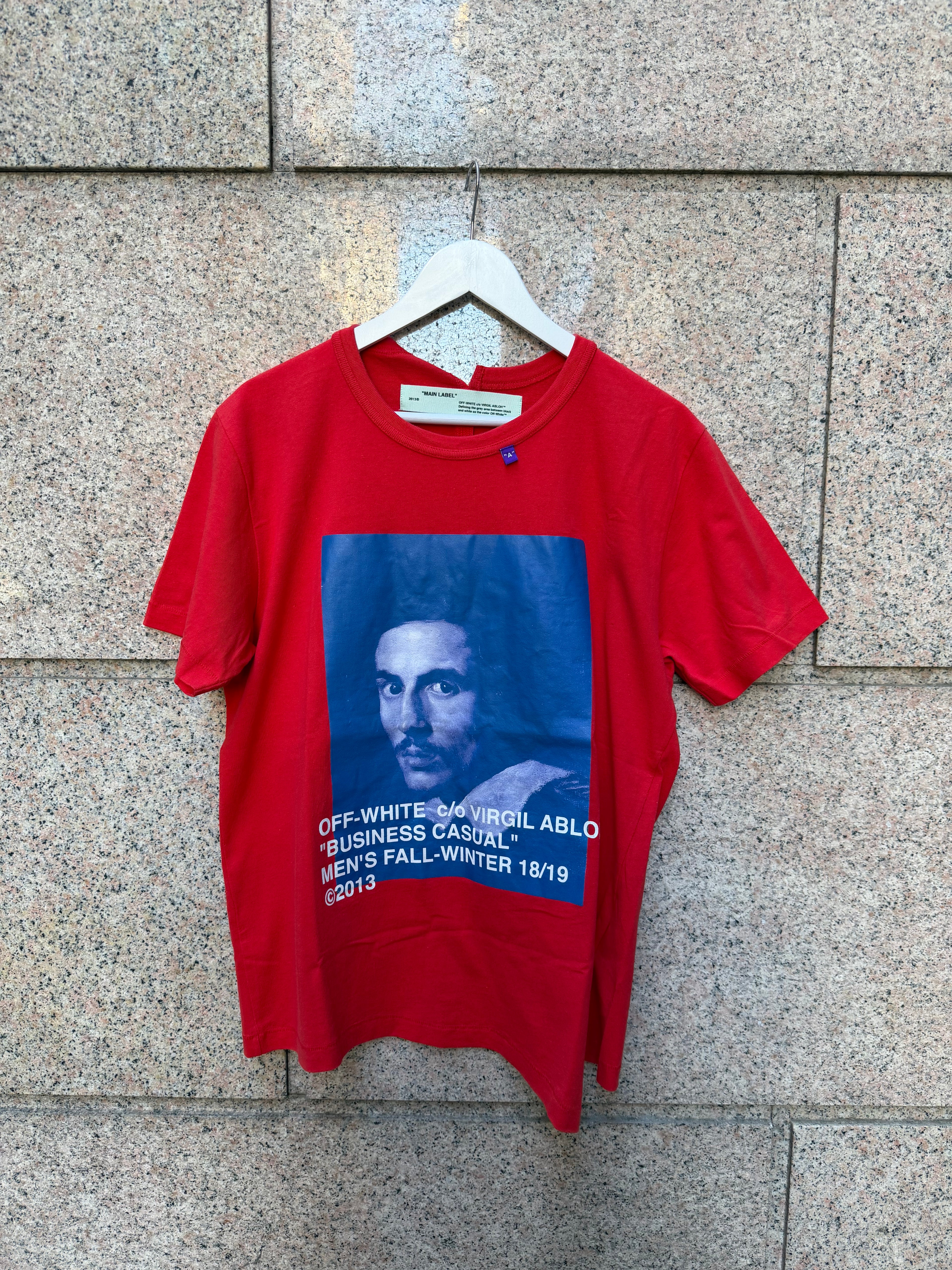 Off-White Bernini Spliced Red Tee - L (USED)
