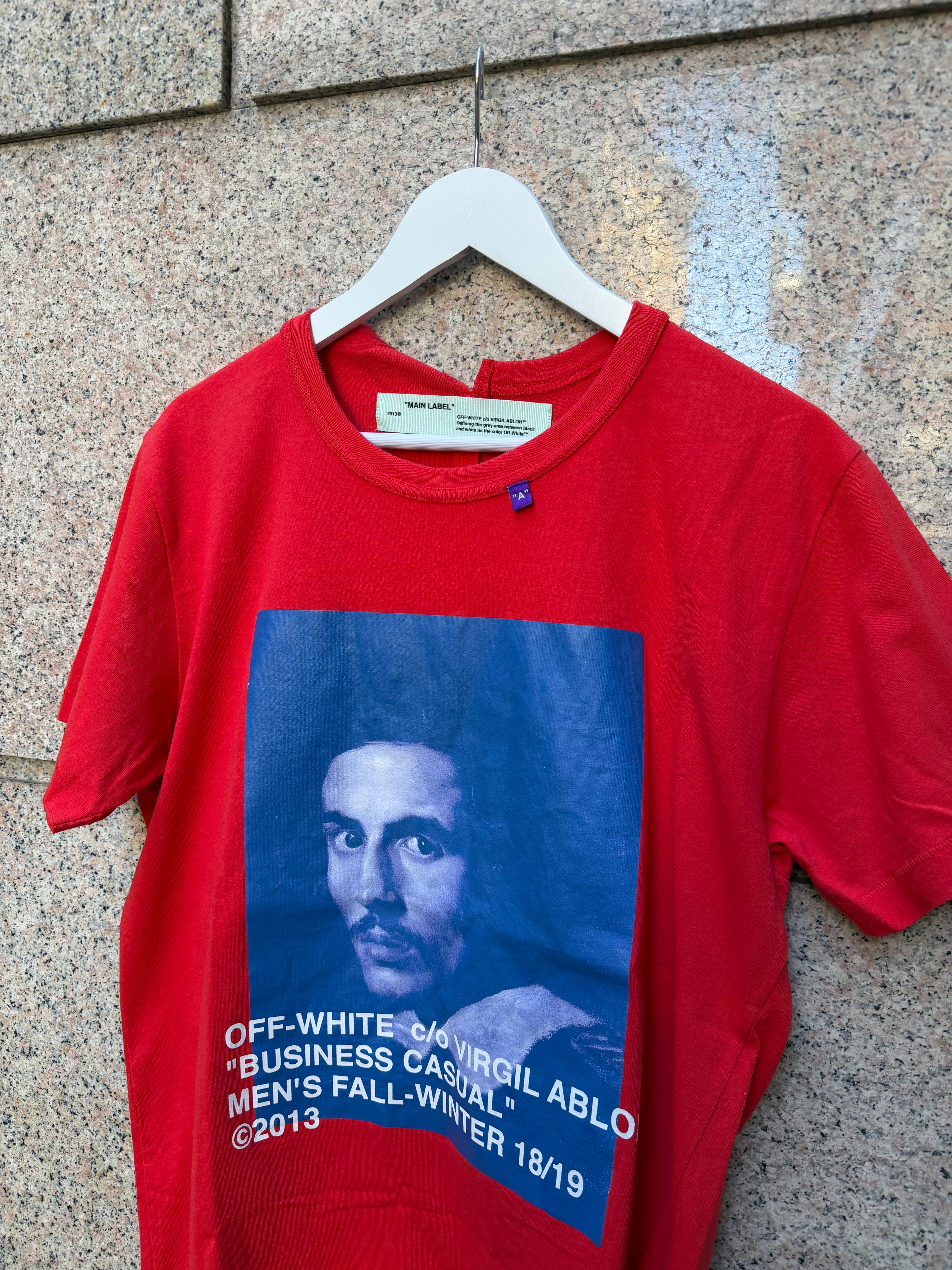 Off-White Bernini Spliced Red Tee - L (USED)