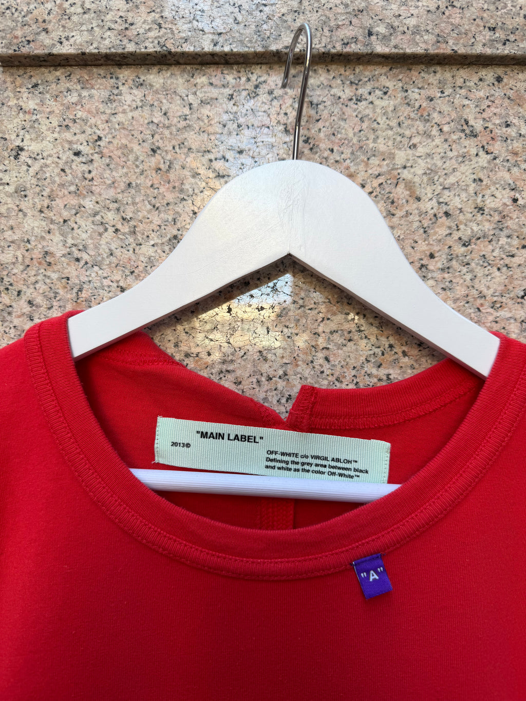 Off-White Bernini Spliced Red Tee - L (USED)