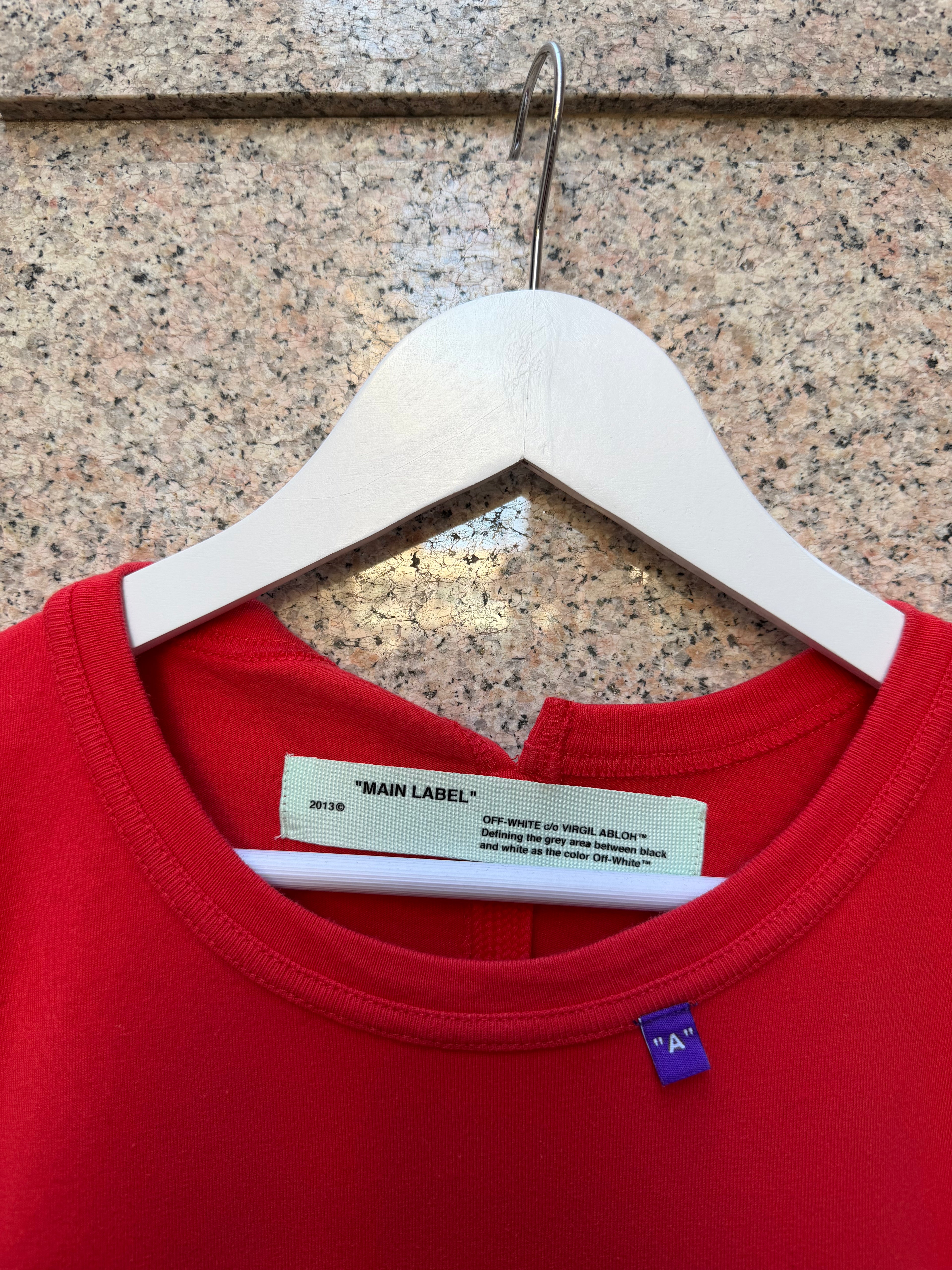Off-White Bernini Spliced Red Tee - L (USED)