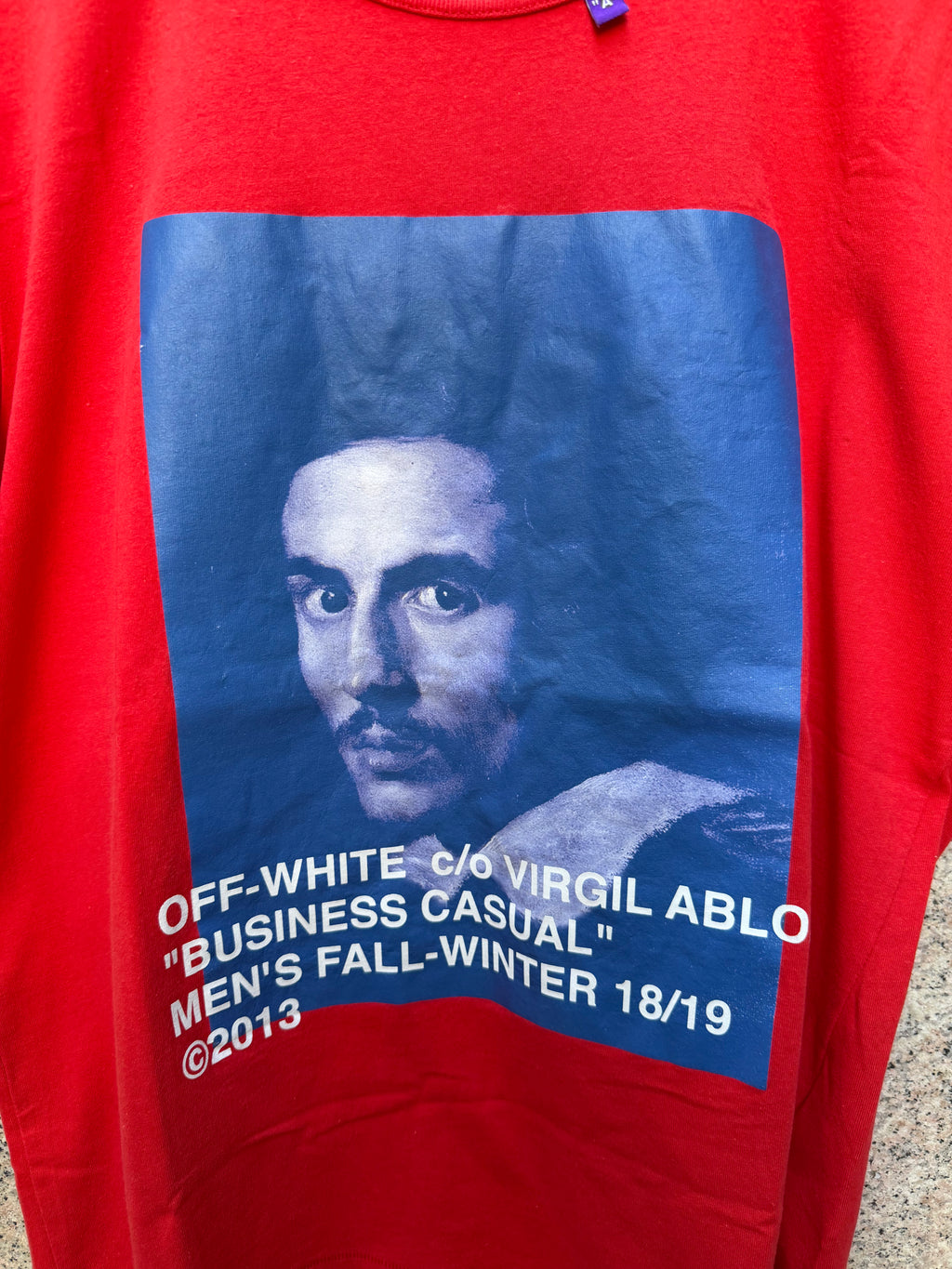 Off-White Bernini Spliced Red Tee - L (USED)