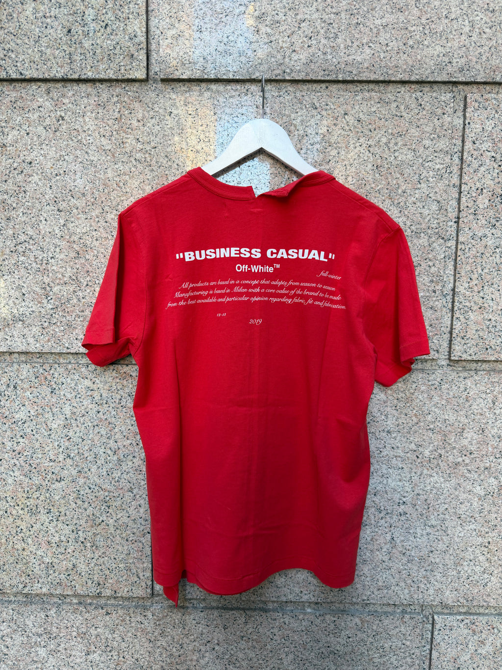Off-White Bernini Spliced Red Tee - L (USED)