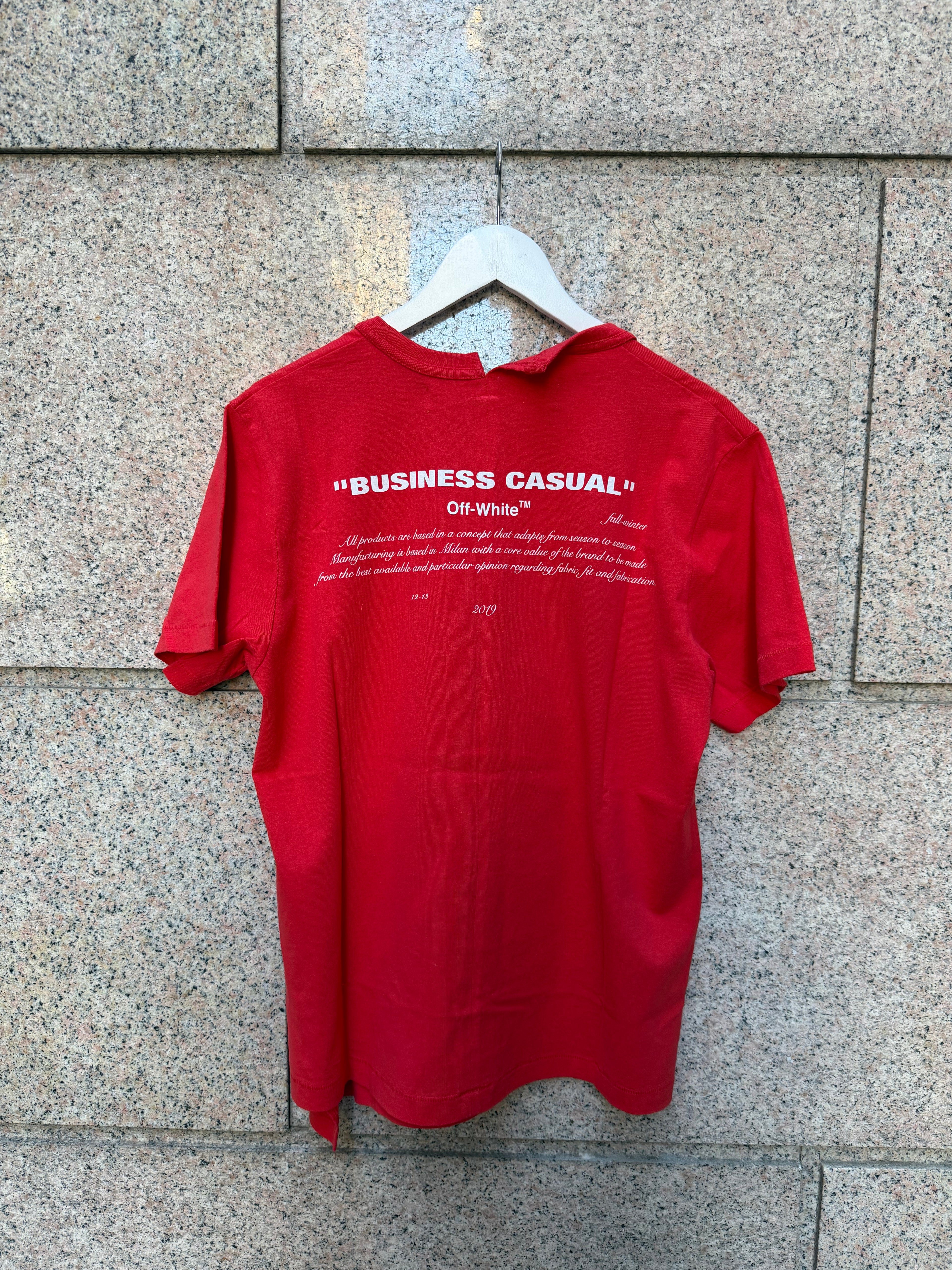 Off-White Bernini Spliced Red Tee - L (USED)