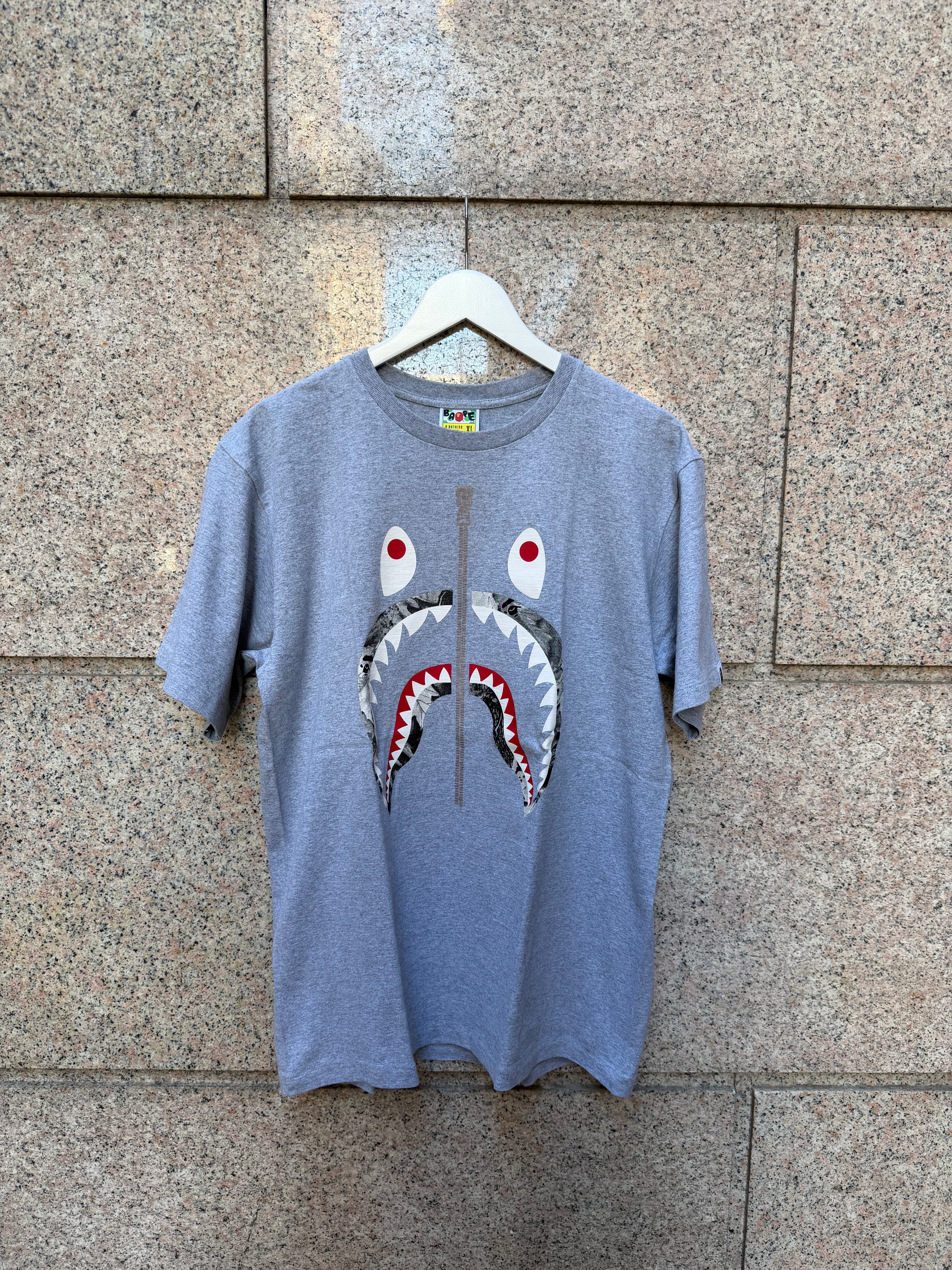 A Bathing Ape Bape Tee Shark Grey - XL (USED)