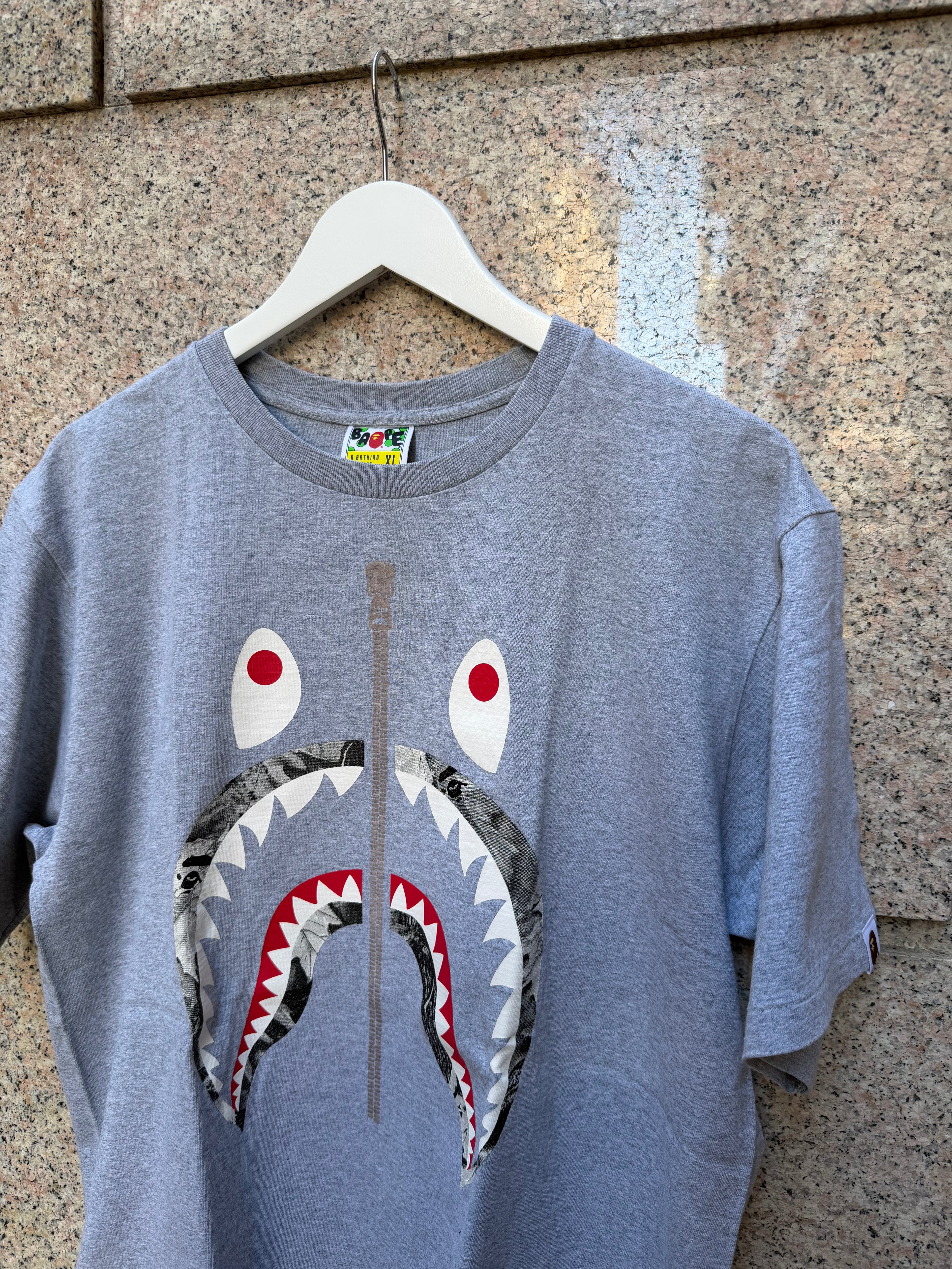 A Bathing Ape Bape Tee Shark Grey - XL (USED)