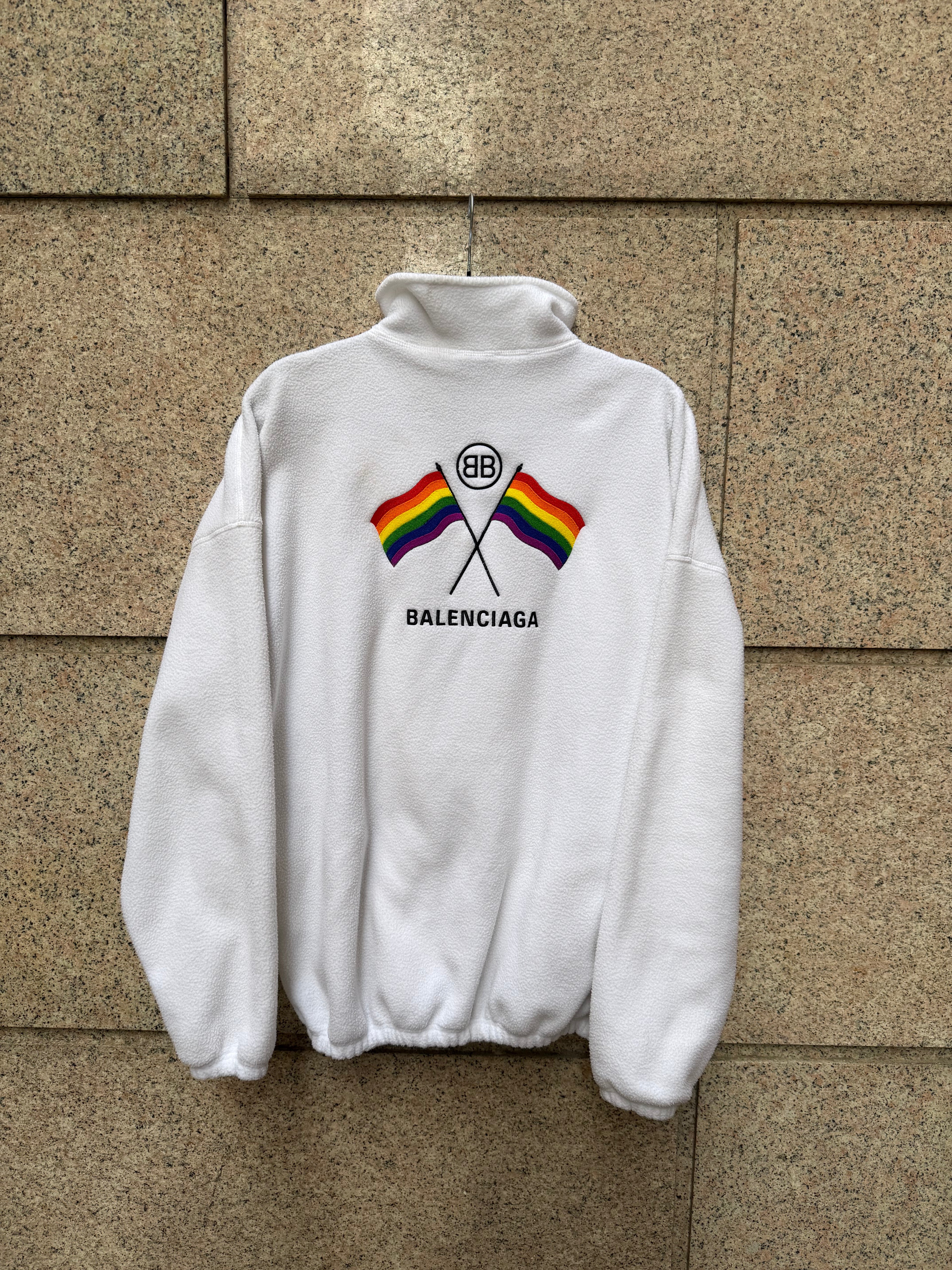 Balenciaga Fleece Pile Rainbow Flag - XS (USED)