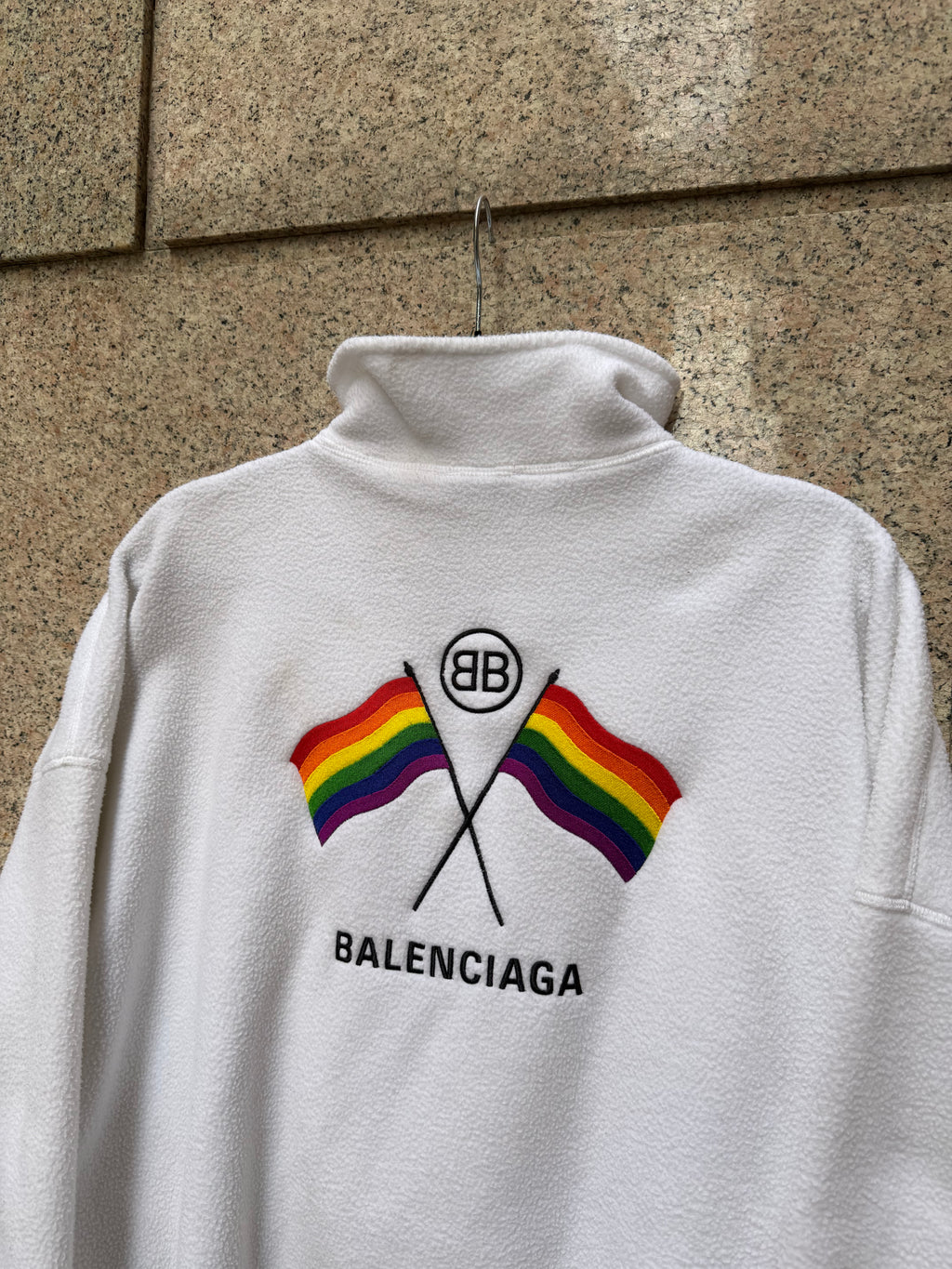 Balenciaga Fleece Pile Rainbow Flag - XS (USED)