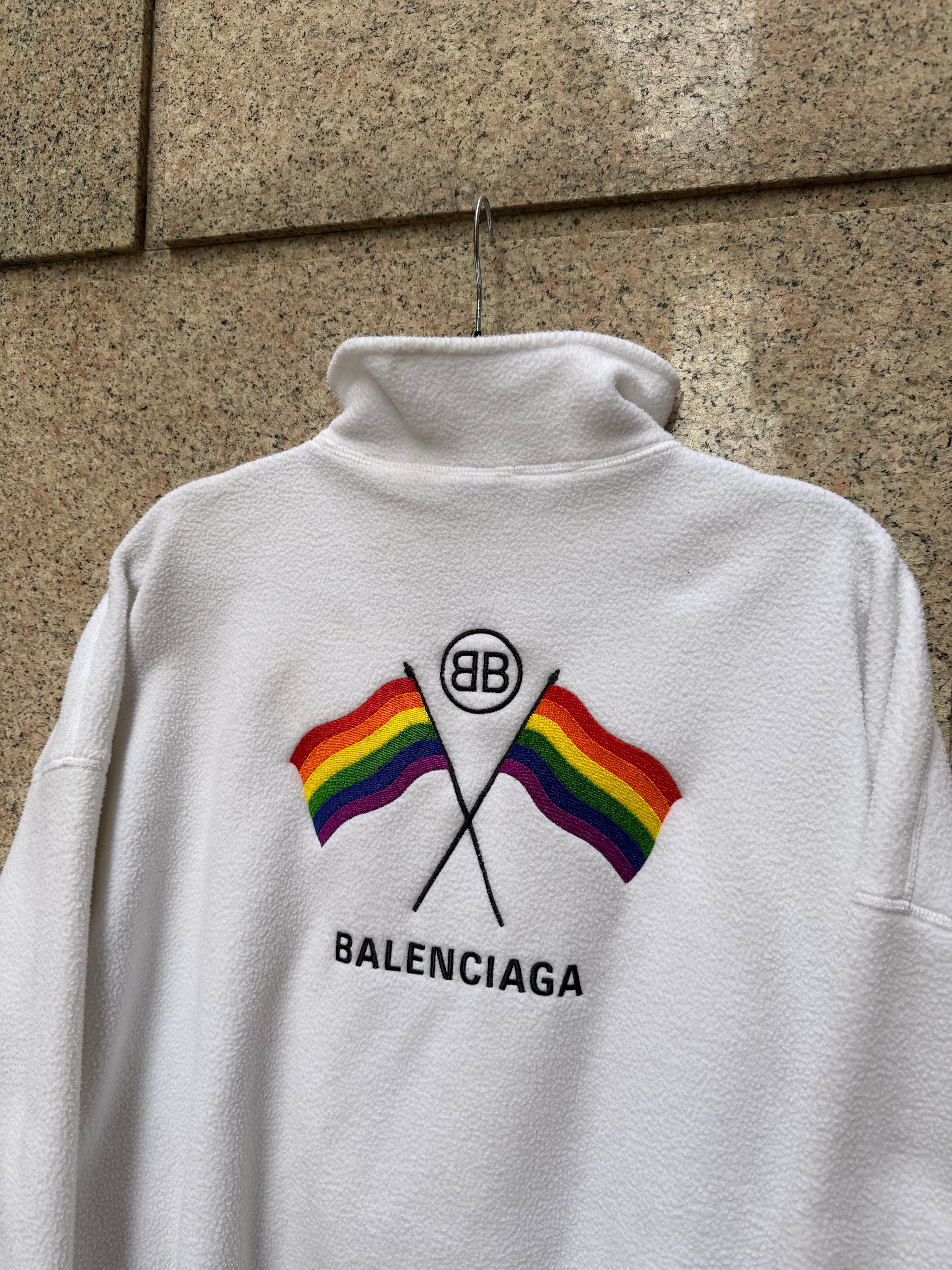 Balenciaga Fleece Pile Rainbow Flag - XS (USED)