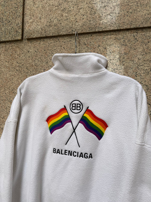 Balenciaga Fleece Pile Rainbow Flag - XS (USED)