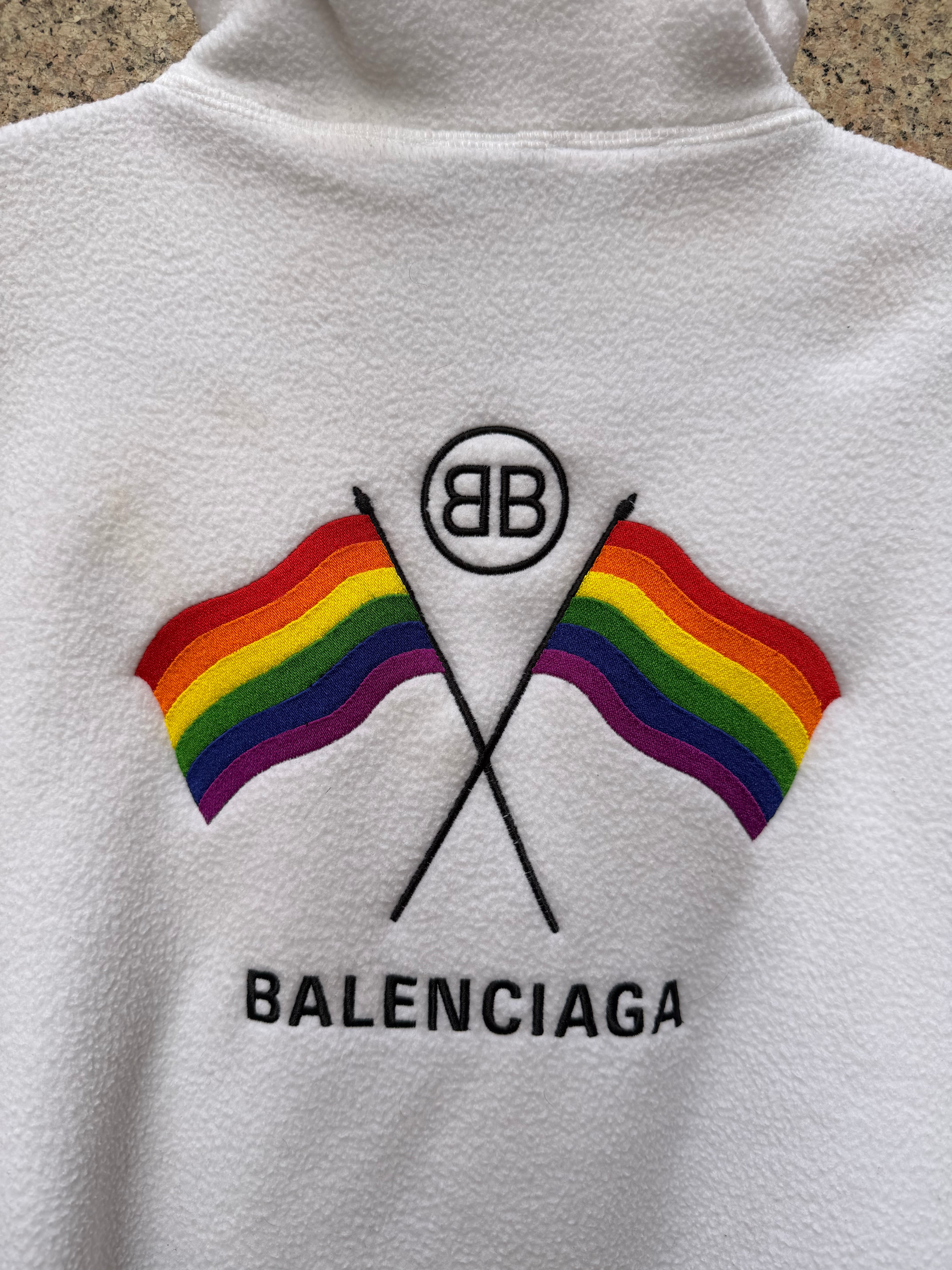 Balenciaga Fleece Pile Rainbow Flag - XS (USED)
