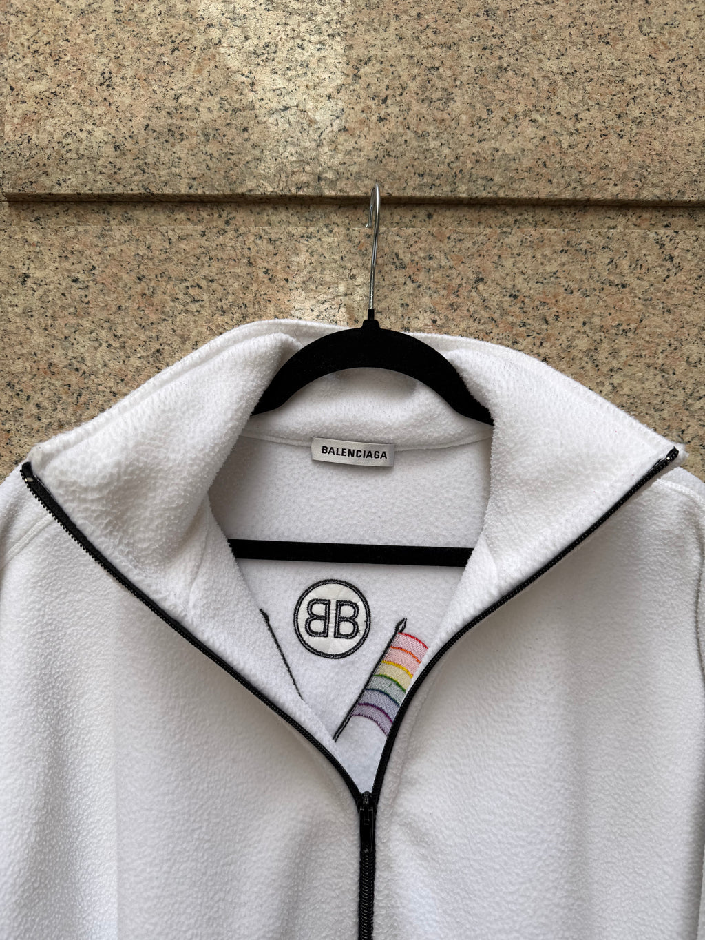 Balenciaga Fleece Pile Rainbow Flag - XS (USED)