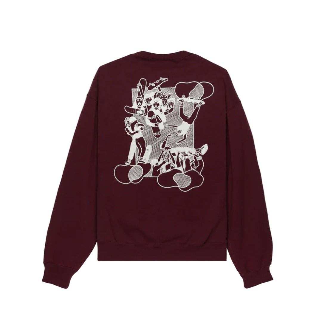 Nike SB Skate Like A Girl Fleece Crew Pullover Burgundy