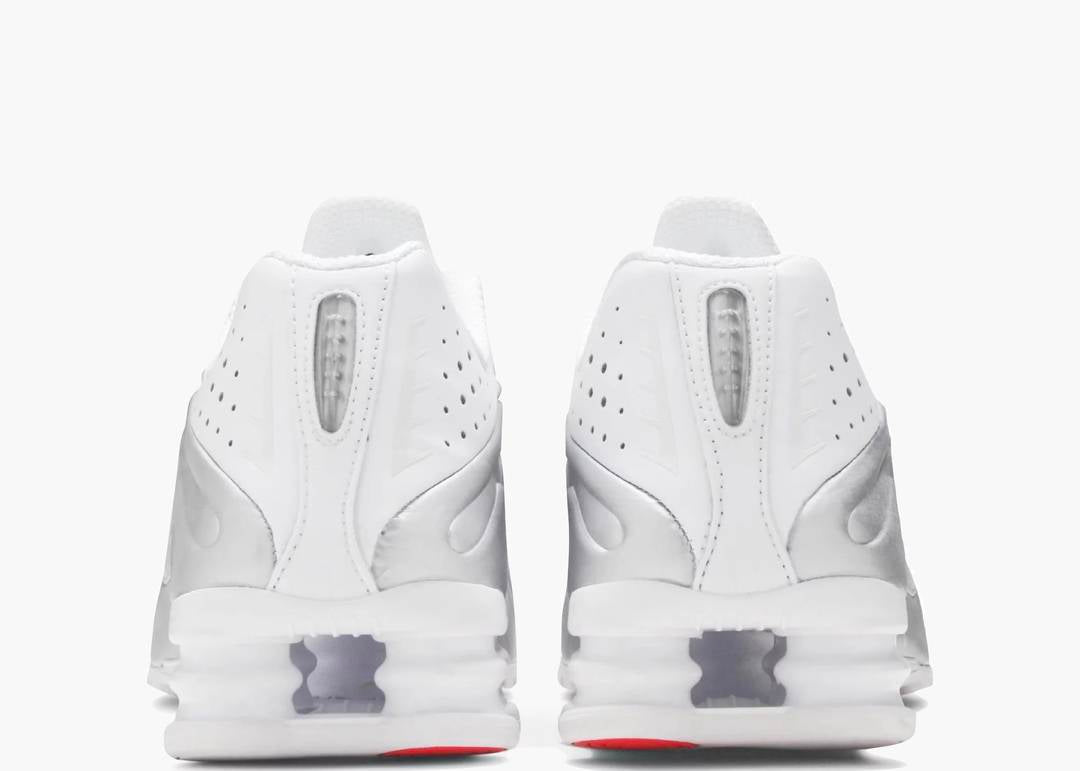 Nike Shox R4 White Metallic Silver (GS)