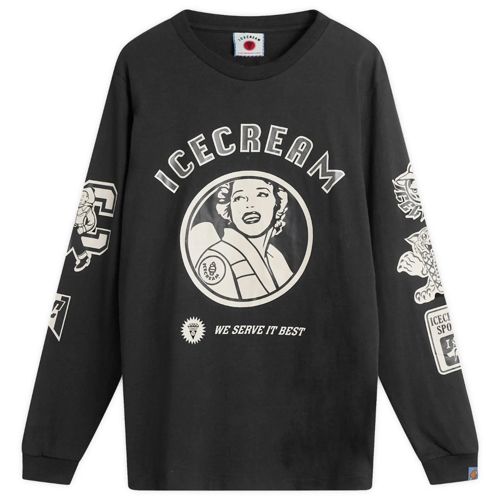 Icecream Multi Graphic Longsleeve T-Shirt Black