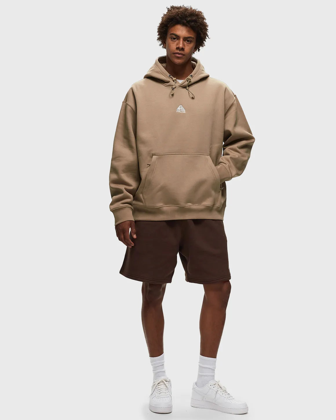 Nike Solo Swoosh Fleece Shorts Brown