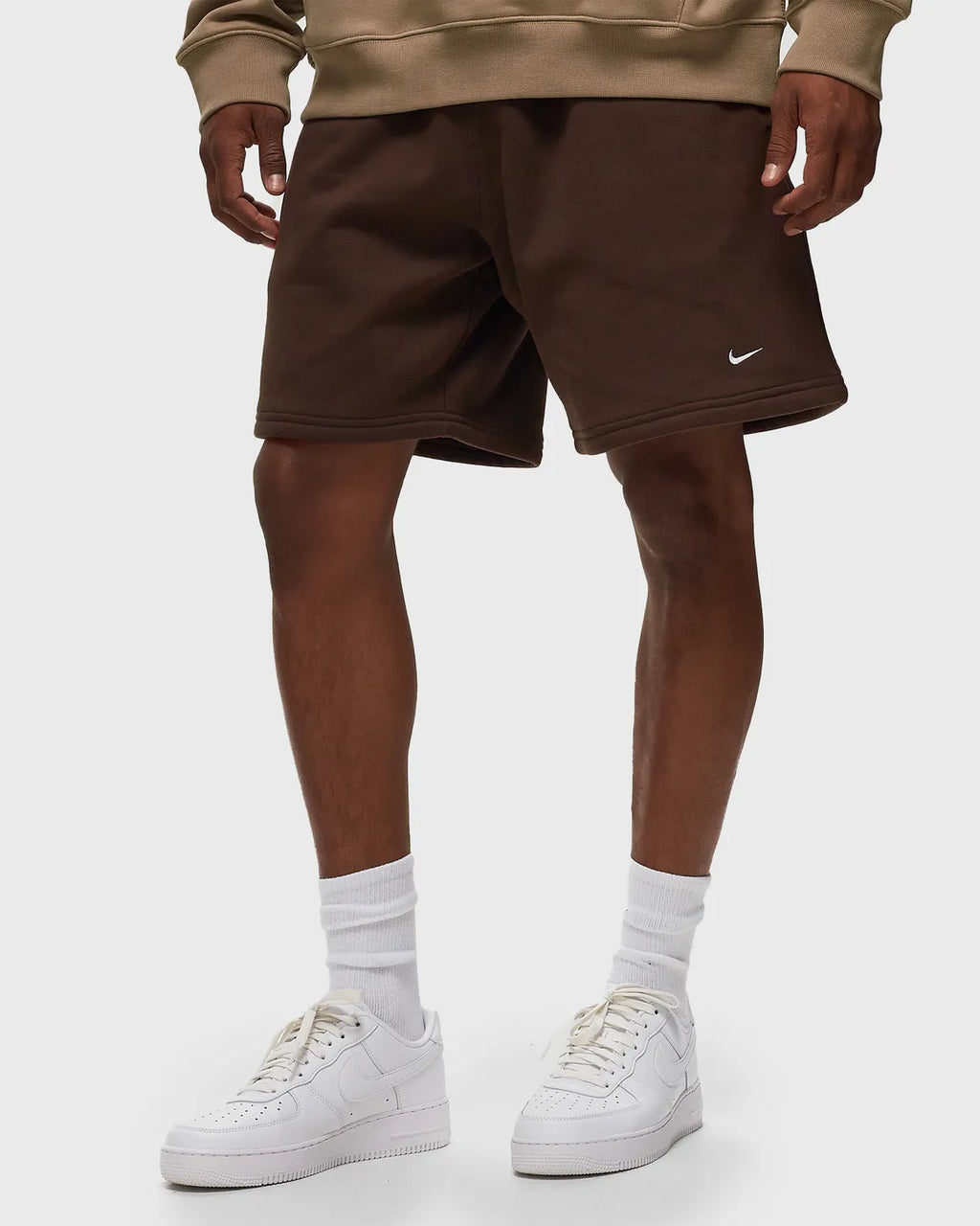 Nike Solo Swoosh Fleece Shorts Brown