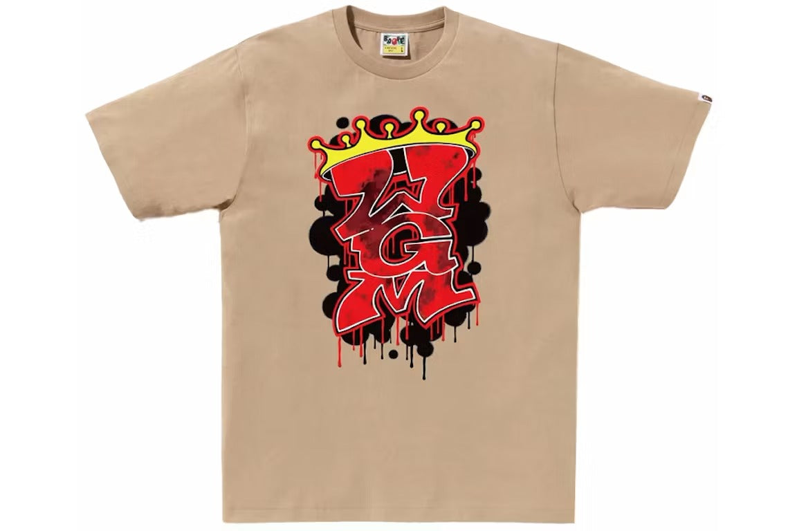A Bathing Ape BAPE Graffiti WGM Tee Beige