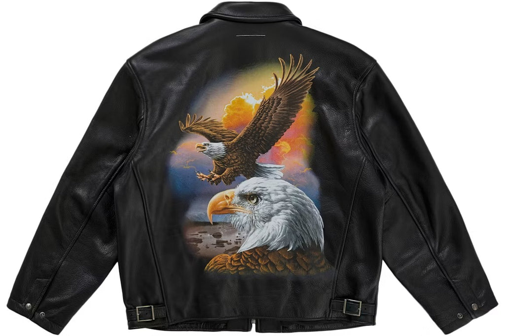 Supreme MM6 Maison Margiela Jacket Eagle Schott Black Leather