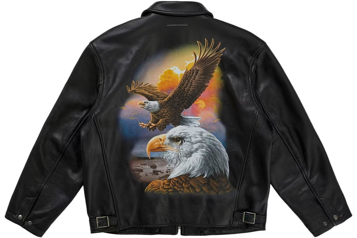 Supreme MM6 Maison Margiela Jacket Eagle Schott Black Leather