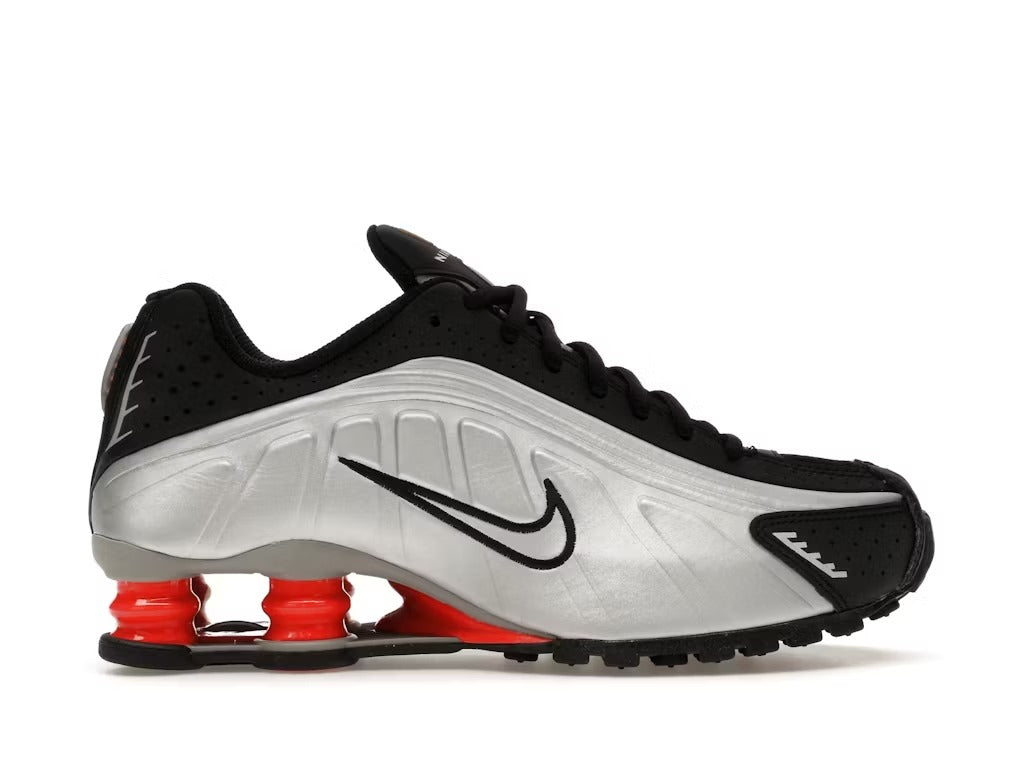 Nike Shox R4 Silver Metallic Red Black Picante (GS)