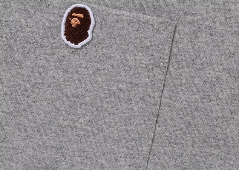 A Bathing Ape BAPE Grey Mini Pocket Logo T-Shirt
