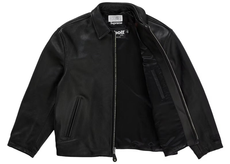 Supreme MM6 Maison Margiela Jacket Eagle Schott Black Leather