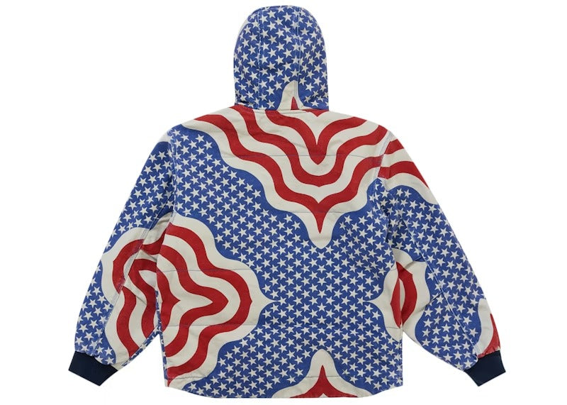 Supreme Flag Quilted Hooded Work Jacket Multicolor
