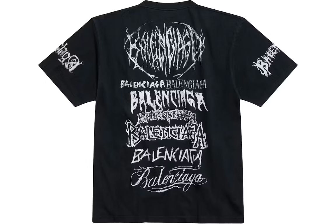BALENCIAGA  Lny Logo Print Cotton T-shirt