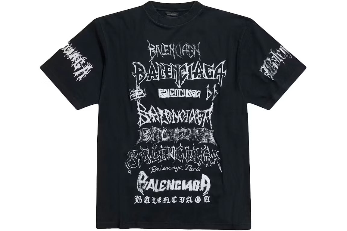 BALENCIAGA  Lny Logo Print Cotton T-shirt