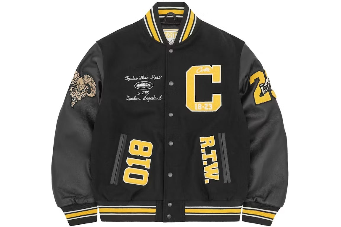 Corteiz CRTZ Goat Varsity Jacket Black