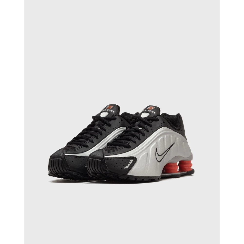 Nike Shox R4 Silver Metallic Red Black Picante (GS)
