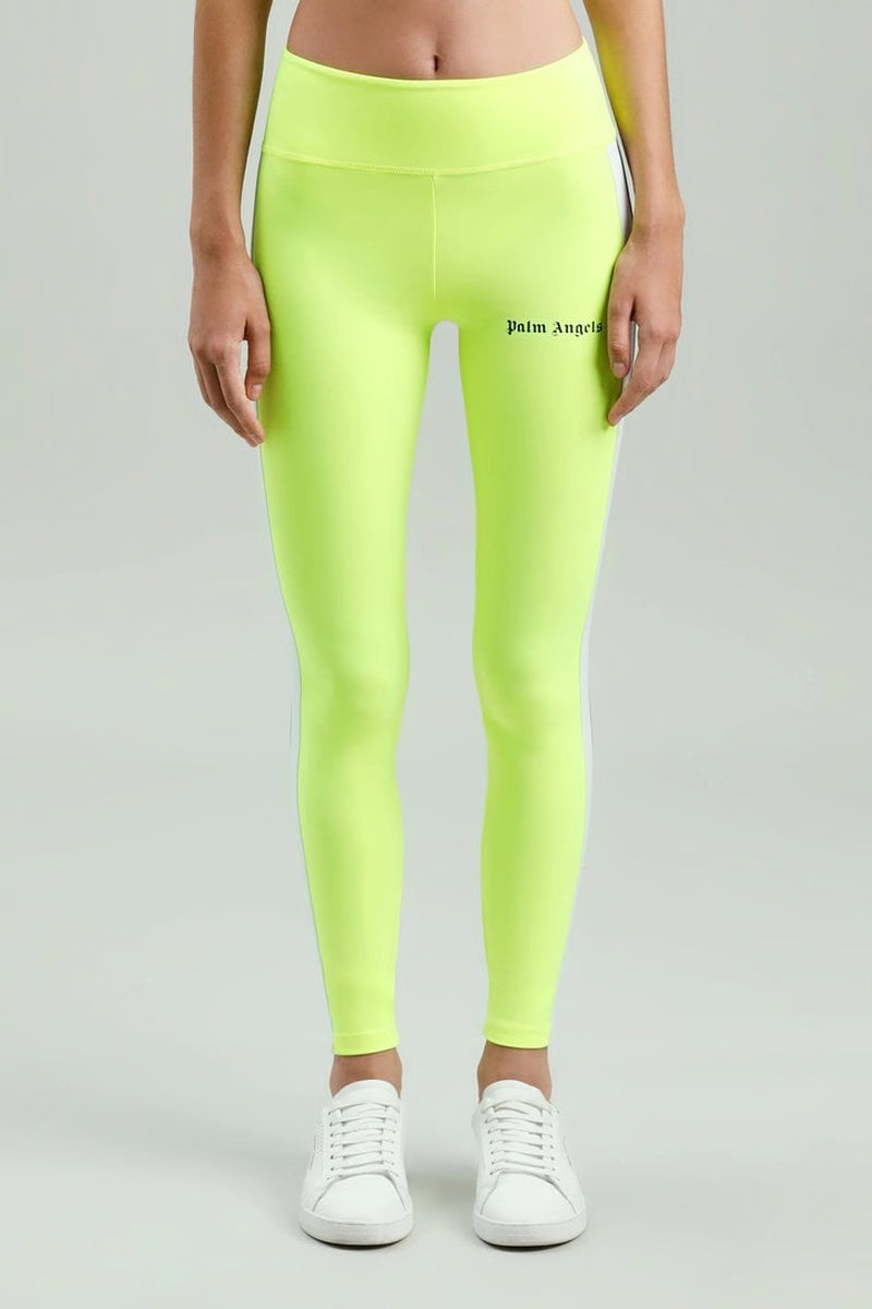 PALM ANGELS Leggings a vita alta - Verde fluo e nero