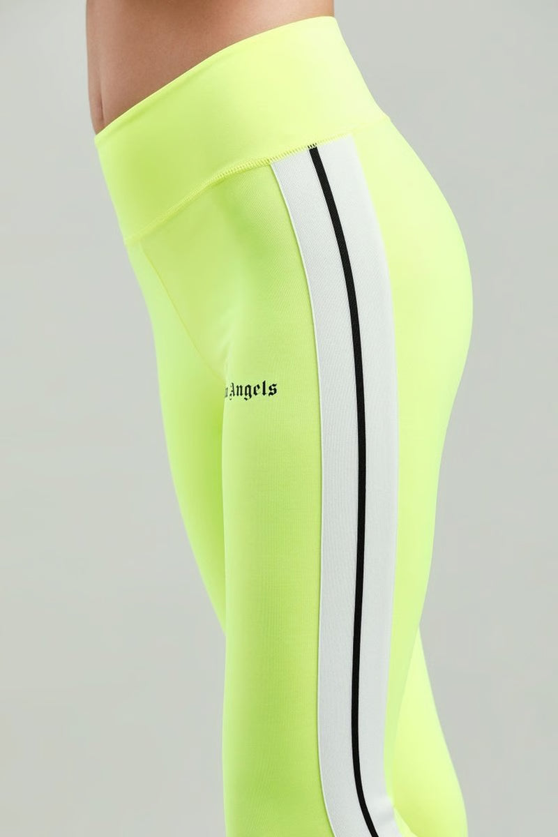 PALM ANGELS Leggings a vita alta - Verde fluo e nero