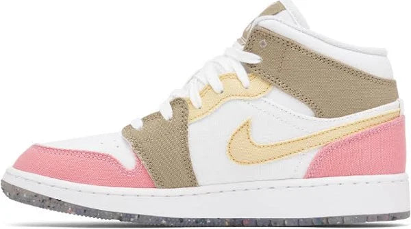 Jordan 1 Mid SE Pastel Vivid Green Grind (GS)