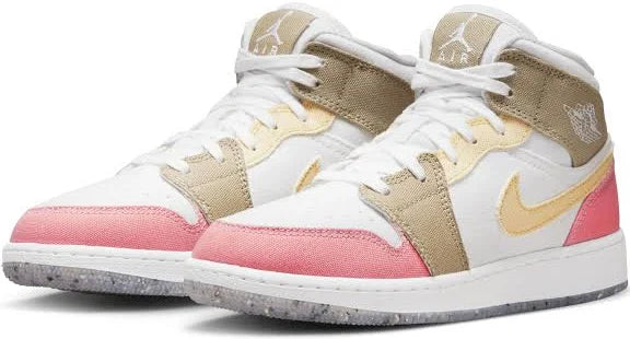 Jordan 1 Mid SE Pastel Vivid Green Grind (GS)