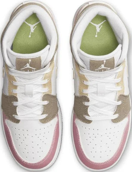 Jordan 1 Mid SE Pastel Vivid Green Grind (GS)