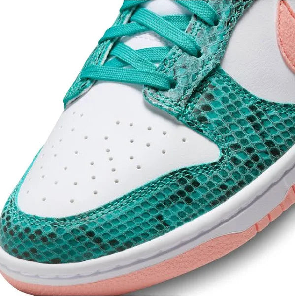 Nike Dunk Low Snakeskin Washed Teal Bleached Coral